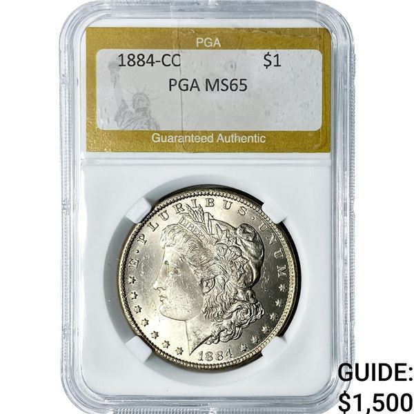 1884-CC Morgan Silver Dollar PGA MS65
