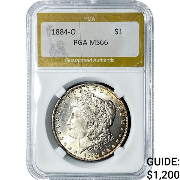1884-O Morgan Silver Dollar PGA MS66