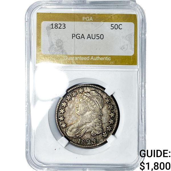 1823 Capped Bust Half Dollar PGA AU50