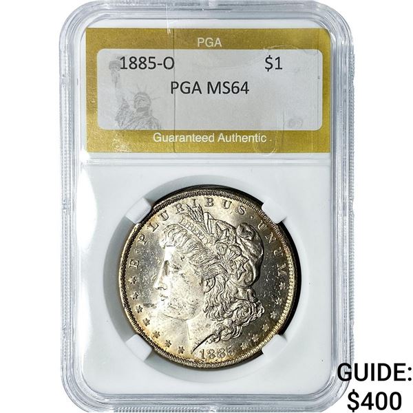 1885-O Morgan Silver Dollar PGA MS64