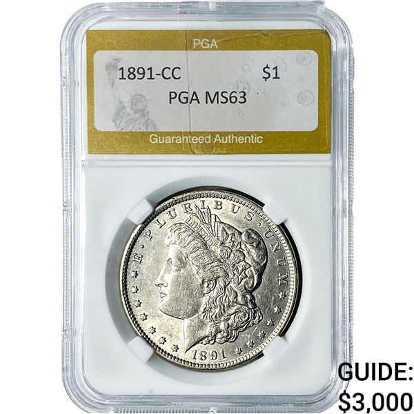 1891-CC Morgan Silver Dollar PGA MS63