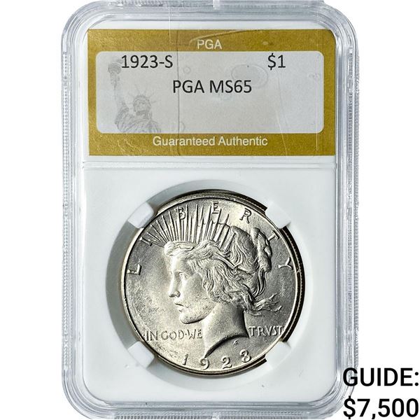 1923-S Silver Peace Dollar PGA MS65