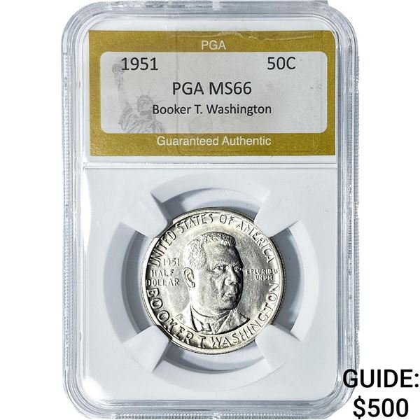 1951 Booker T Half Dollar PGA MS66
