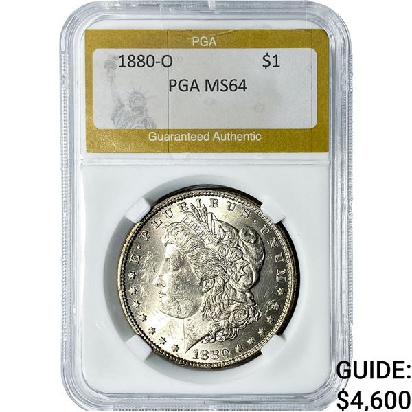 1880-O Morgan Silver Dollar PGA MS64