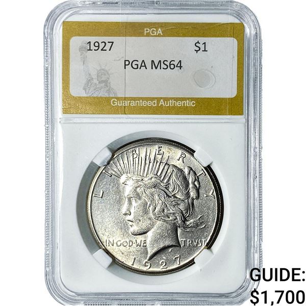 1927 Silver Peace Dollar PGA MS64