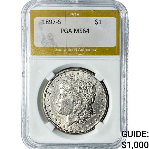 1897-S Morgan Silver Dollar PGA MS64