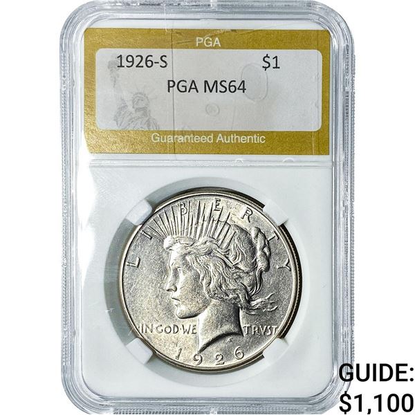 1926-S Silver Peace Dollar PGA MS64