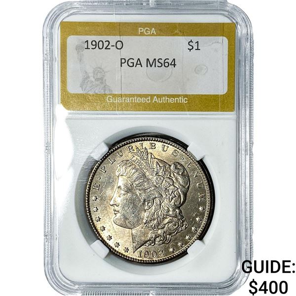1902-O Morgan Silver Dollar PGA MS64