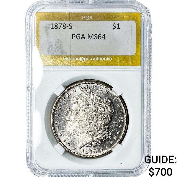 1878-S Morgan Silver Dollar PGA MS64