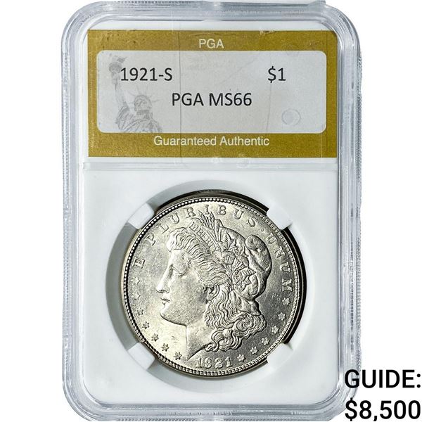 1921-S Morgan Silver Dollar PGA MS66