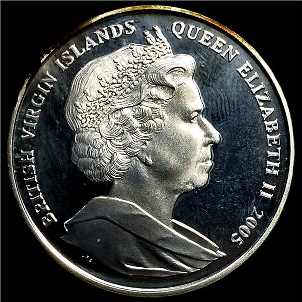 2005 British Virgin Islands Silver 10 Dollars GEM BU