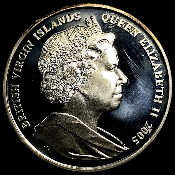2005 British Virgin Islands Silver 10 Dollars GEM BU
