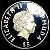 Image 1 : 2001 Bermuda Silver 5 Dollars GEM BU