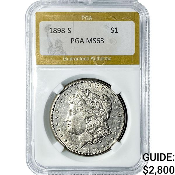 1898-S Morgan Silver Dollar PGA MS63