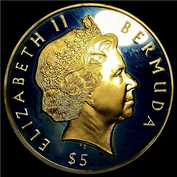 2002 Bermuda Silver 5 Dollars GEM BU