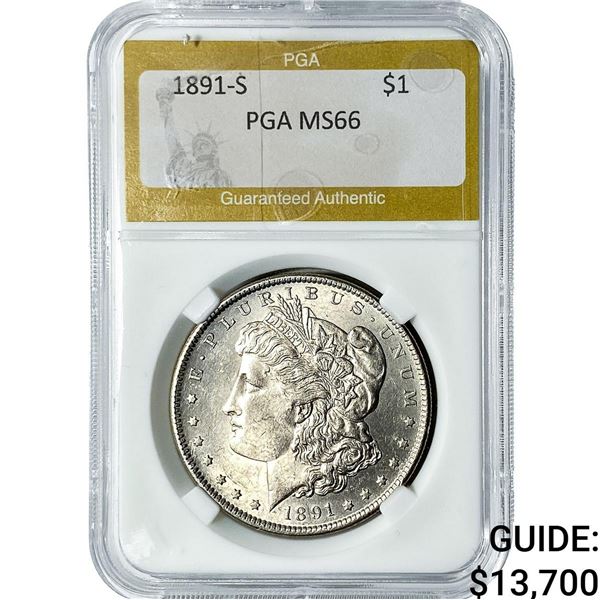 1891-S Morgan Silver Dollar PGA MS66
