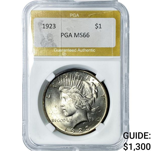 1923 Silver Peace Dollar PGA MS66