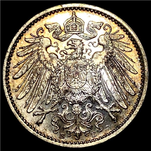1915-E German Empire Silver 1 Mark CHOICE AU