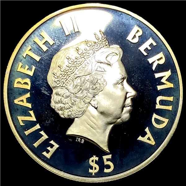 2002 Bermuda Silver 5 Dollars GEM BU