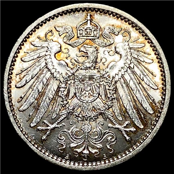 1915-A German Empire Silver 1 Mark GEM BU