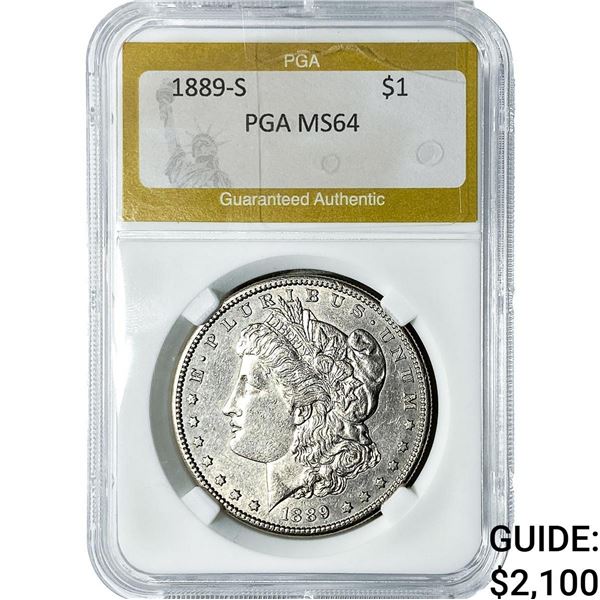 1889-S Morgan Silver Dollar PGA MS64