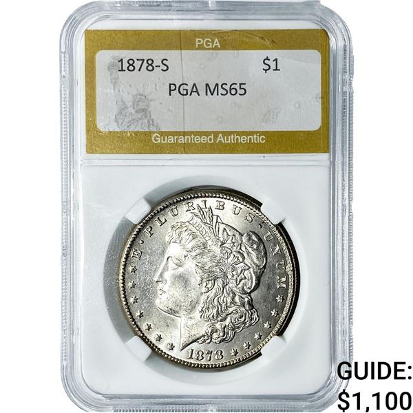 1878-S Morgan Silver Dollar PGA MS65