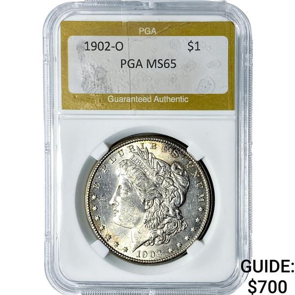 1902-O Morgan Silver Dollar PGA MS65