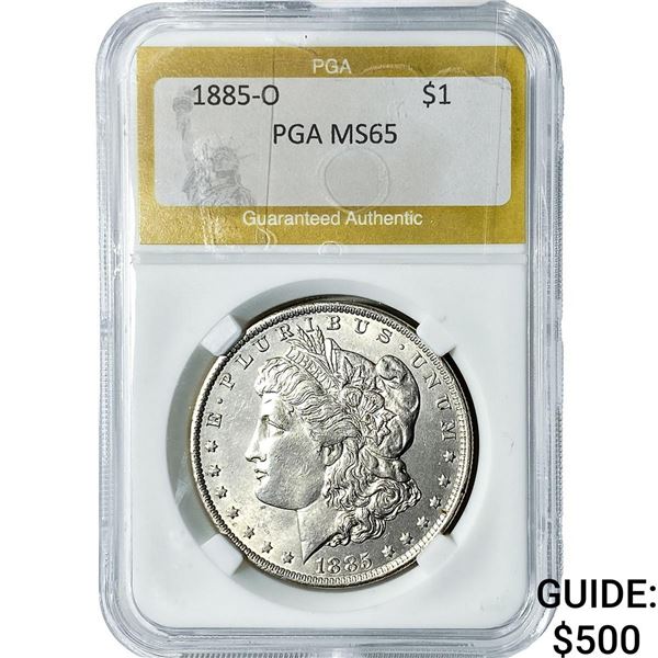 1885-O Morgan Silver Dollar PGA MS65