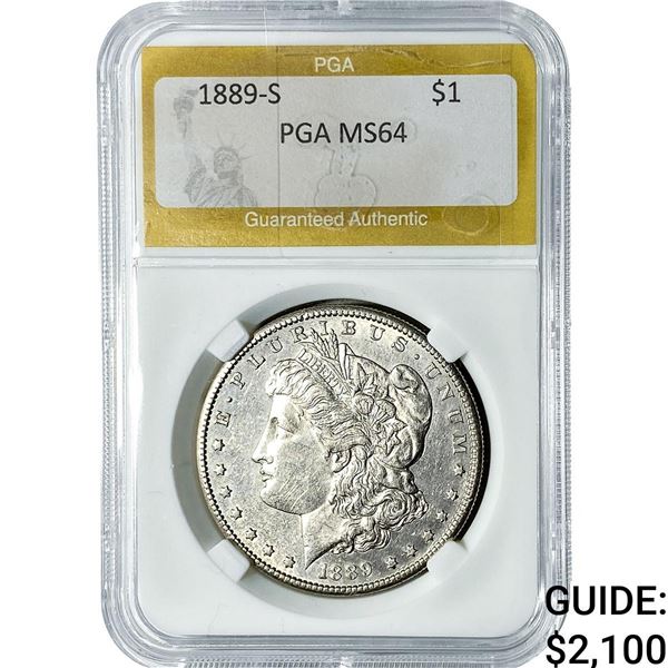 1889-S Morgan Silver Dollar PGA MS64