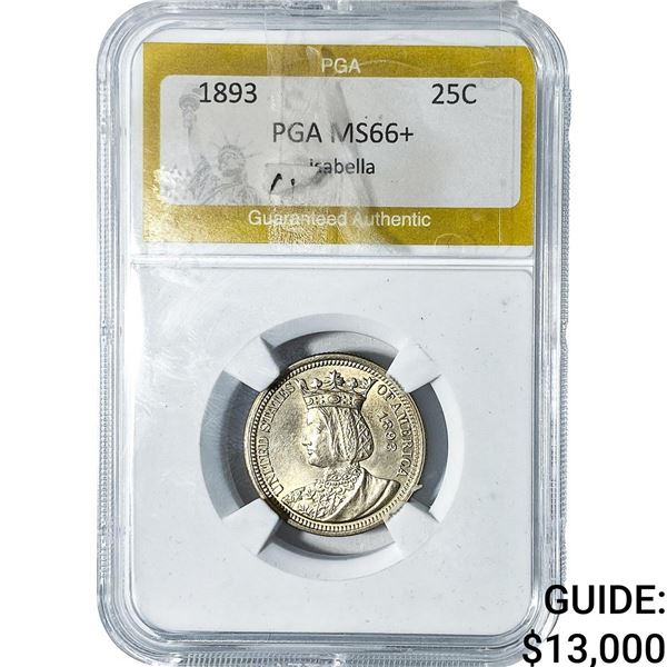 1893 Isabella Silver Quarter PGA MS66+