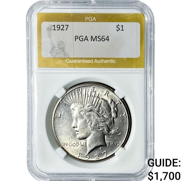 1927 Silver Peace Dollar PGA MS64