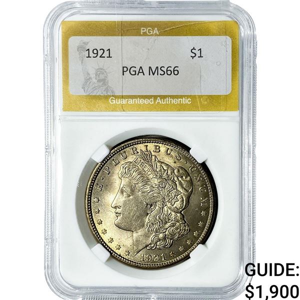 1921 Morgan Silver Dollar PGA MS66
