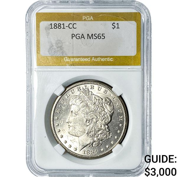 1881-CC Morgan Silver Dollar PGA MS65
