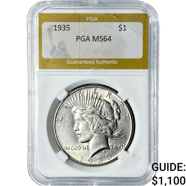 1935 Silver Peace Dollar PGA MS64