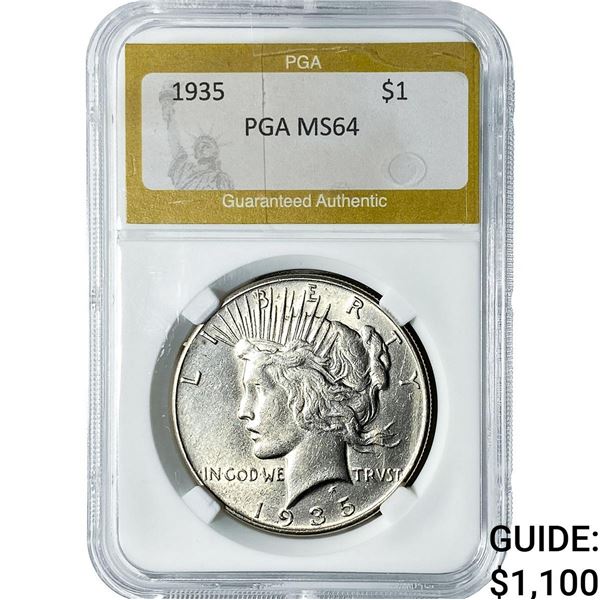 1935 Silver Peace Dollar PGA MS64