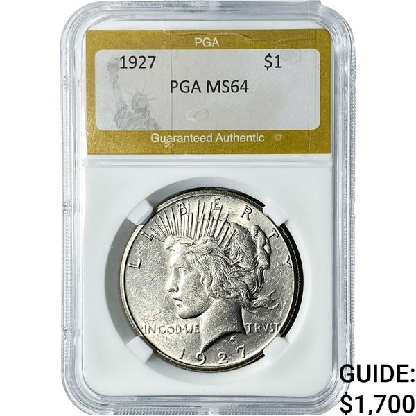 1927 Silver Peace Dollar PGA MS64