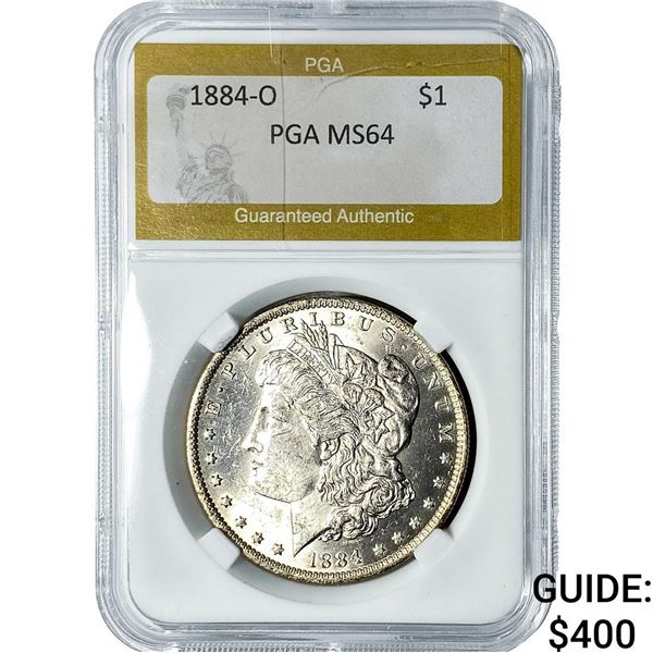 1884-O Morgan Silver Dollar PGA MS64