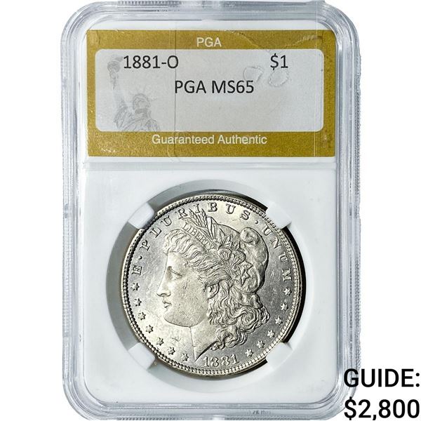 1881-O Morgan Silver Dollar PGA MS65