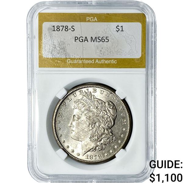 1878-S Morgan Silver Dollar PGA MS65