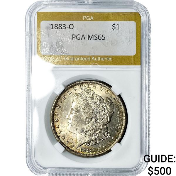 1883-O Morgan Silver Dollar PGA MS65