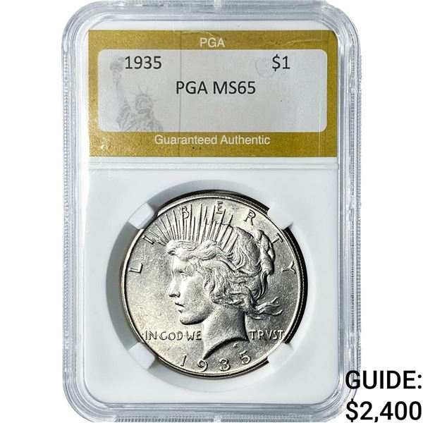 1935 Silver Peace Dollar PGA MS65
