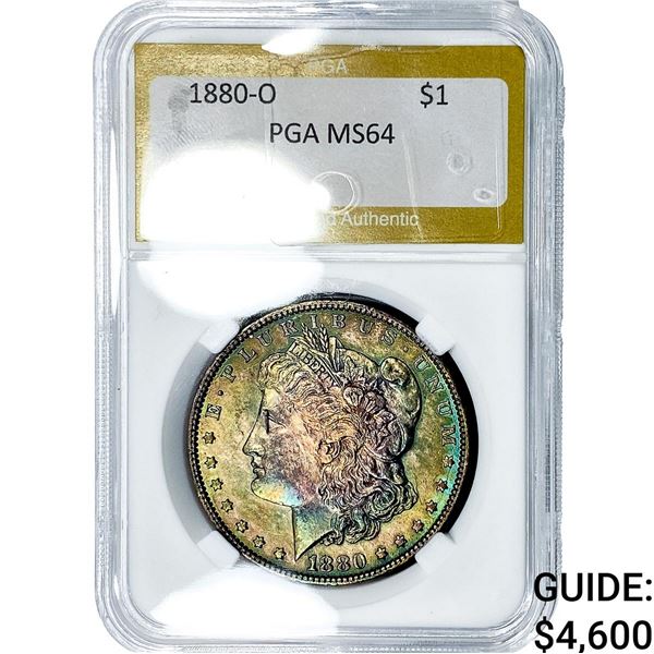 1880-O Morgan Silver Dollar PGA MS64