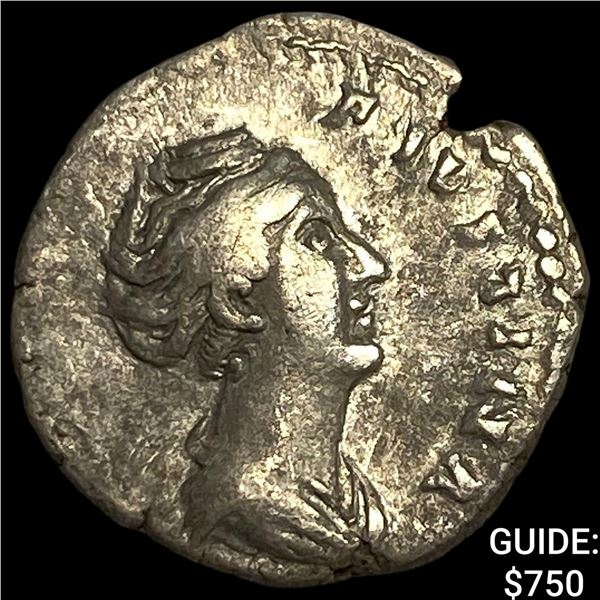 Roman Empire Faustina I, Posthumus Silver Denarius CLOSELY UNCIRCULATED