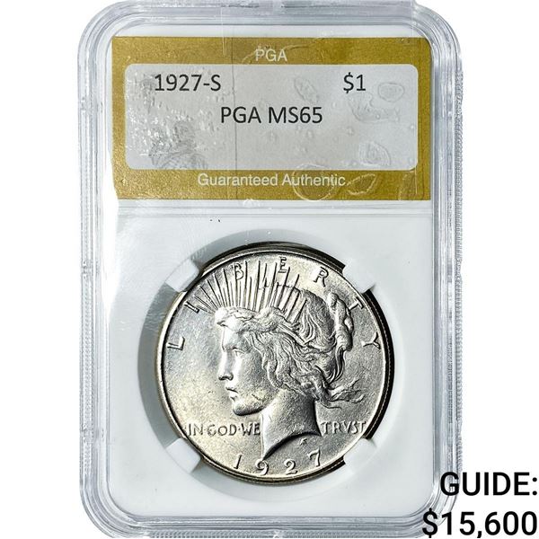 1927-S Silver Peace Dollar PGA MS65