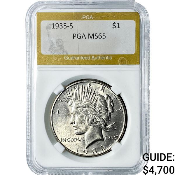 1935-S Silver Peace Dollar PGA MS65