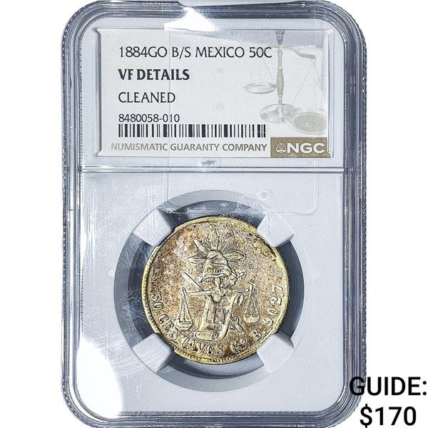 1884-GO Mexico Silver 50 Centavos NGC VF Details