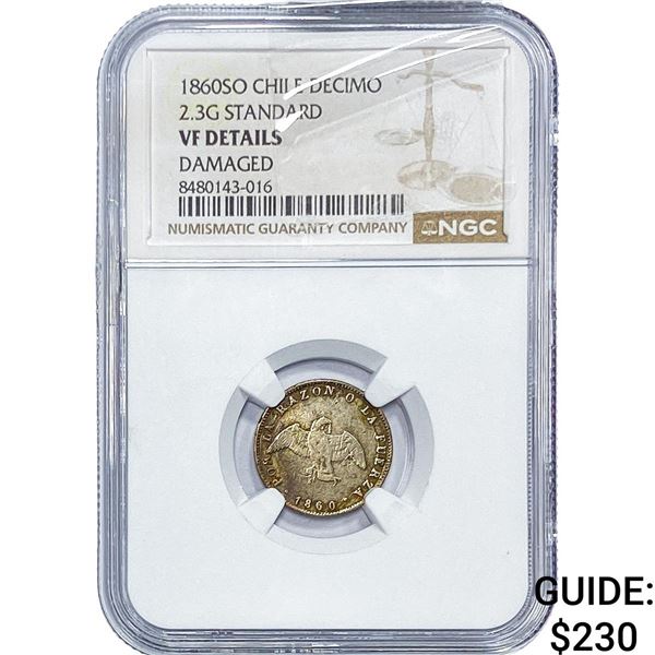 1860-SO Chile Silver Decimo NGC VF Details
