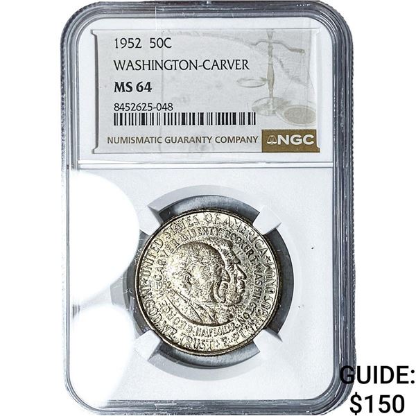 1952 Washington Carver Half Dollar NGC MS64