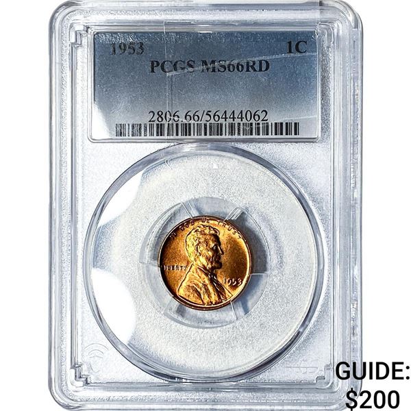 1953 Wheat Cent PCGS MS66 RD