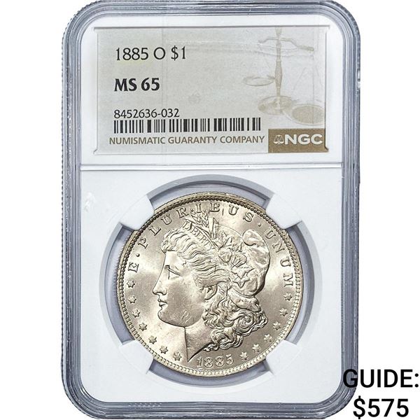 1885-O Morgan Silver Dollar NGC MS65